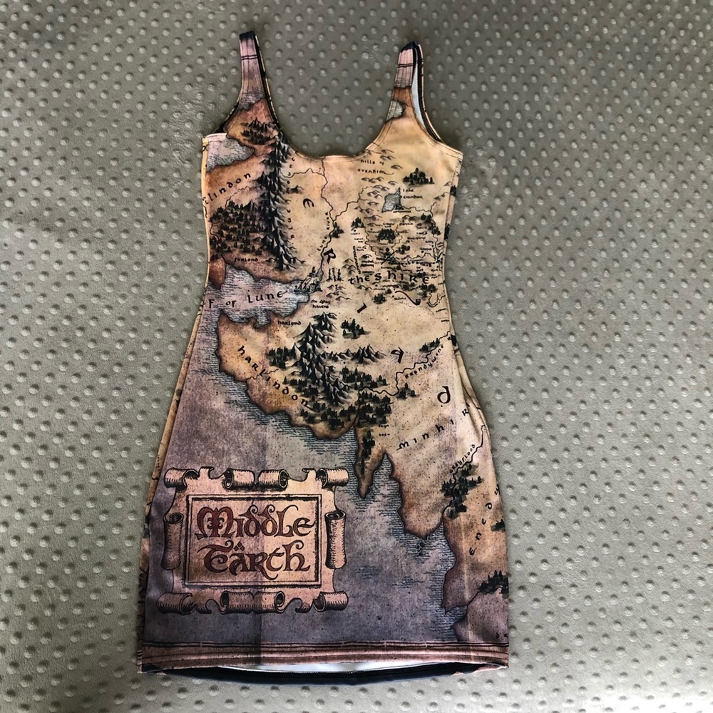 Blackmilk hobbit map dress